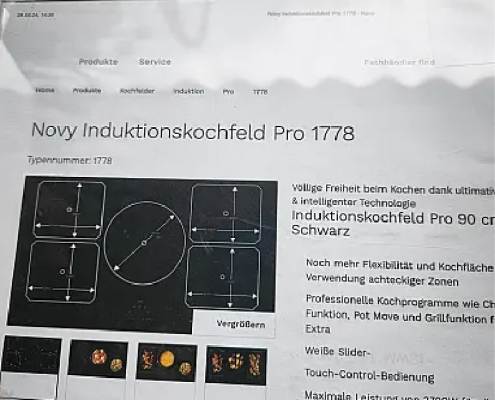 NOVY Novy Pro 1778 Induktionskochfeld Einmaliges Angebot Abholpreis voll Funktionsfähig 500€*